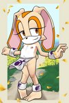 anthro barefoot bottomless clothed clothing feet female flat_chested fur genitals loli multicolored_body multicolored_fur navel nipples orange_body orange_eyes orange_fur outside pussy slaanesh_mark slaaneshi_symbol smile solo tan_body tan_fur topless white_body white_fur wind_lift young young_anthro young_female sin-sational sega sonic_the_hedgehog_(series) warhammer_(franchise) chaos_cultist cream_the_rabbit lagomorph leporid mammal rabbit 2023 absurd_res hi_res