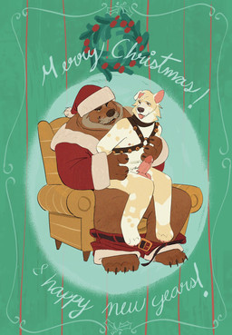 anal anal_penetration anthro anthro_on_anthro anthro_penetrated anthro_penetrating anthro_penetrating_anthro balls bell bell_harness belt blep bodily_fluids bottomwear bottomwear_down brown_body brown_fur chair_position christmas_clothing christmas_headwear clothed clothing costume dripping duo erection facial_hair from_behind_position fur genital_fluids genitals harness hat headgear headwear holidays humanoid_genitalia humanoid_penis jingle_bell jingle_bell_harness male male/male male_anthro male_penetrated male_penetrating male_penetrating_male mustache nipples nude nude_anthro nude_male open_belt overweight overweight_anthro overweight_male pants pants_around_ankles pants_down partially_clothed penetration penile penile_penetration penis penis_in_ass pink_penis precum precum_drip santa_costume santa_hat sex sitting tan_body tan_fur text tongue tongue_out wreath remulle_(artist) christmas wrigley_(d0g_problems) bear canid canine canis domestic_dog mammal 2024 english_text hi_res