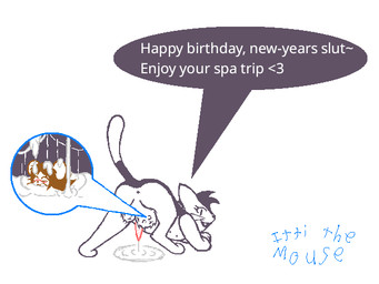 ambiguous_gender anatomically_correct anatomically_correct_genitalia anus ass_up asymmetrical_balls balls big_balls black_body black_fur black_hair bodily_fluids brown_body brown_fur brown_hair cock_vore cum cum_bath dialogue dripping duo feral fluffy_balls fur genital_fluids genitals gynomorph hair intersex leaning leaning_forward looking_back nipples penile penile_spines penis precum precum_drip simple_background speech_bubble vore white_background ittithemouse itti_(ittithemouse) domestic_cat felid feline felis mammal mouse murid murine rodent salty_licorice_cat line_art spot_color incest_(lore) pseudo_incest_(lore) sibling_(lore) sister_(lore) sisters_(lore) stepsibling_(lore) trans_(lore) trans_woman_(lore)