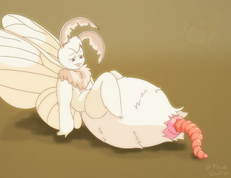 ambiguous_gender anal anal_vore animal_genitalia antennae_(anatomy) anthro anus arthropod_abdomen arthropod_abdomen_penetration arthropod_abdomen_vore cloaca cloacal cloacal_vore duo feral genitals insect_wings lepidopteran_wings male multi_arm multi_limb penetration puffy_anus puffy_cloaca simple_background tail tuft vore white_body wings flashquatsch valentino_(flashquatsch) annelid arthropod earthworm insect lepidopteran moth worm