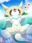 bathing blush eyes_closed female genitals open_mouth relaxing sitting smile solo spread_legs spreading tail vulva water nikkibunn nintendo pokemon scarlet_(unearthedchuain) chesnaught generation_6_pokemon pokemon_(species) 3:4 absurd_res digital_media_(artwork) hi_res