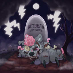anthro brain cemetery male organs solo text thunder tomb naoto bear mammal undead zombie 1:1 english_text hi_res