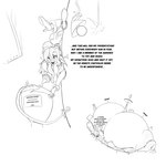 big_breasts breast_expansion breasts butt expansion female huge_breasts hyper hyper_breasts nipples outside simple_background solo text white_background frakass goblin 1:1 2020 english_text hi_res monochrome