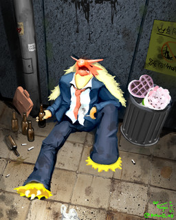 accessory alley anthro bodily_fluids bottle bouquet box_of_chocolates candy chocolate cigarette_butt cigarette_in_hand clothing container dessert drooling drunk empty_bottle eyes_closed flower flower_bouquet food high-angle_view holidays male necktie office_clothing office_worker plant portfolio red_body saliva solo substance_intoxication suit trash_can unconscious rhond_45 nintendo pokemon valentine's_day blaziken generation_3_pokemon pokemon_(species) 2026 4:5 absurd_res hi_res signature