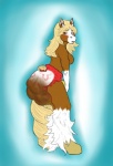 anthro blonde_hair blush breasts clothing diaper feces female hair long_hair scatplay soiled_diaper soiling solo unclean_diaper used_diaper heathermactavish equid equine horse mammal