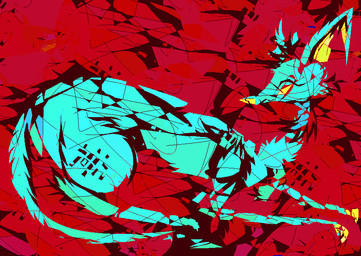 ambiguous_gender blue_body blue_fur blue_tail feral fur solo surrealism tail teal_body teal_fur yellow_nose naircat domestic_cat felid feline felis mammal 2017 digital_media_(artwork) microsoft_paint_(artwork)