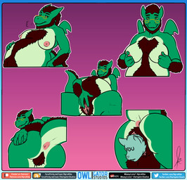 anthro anus areola beard belly breasts chest_fur duo eyewear facial_hair female genitals glasses nipple_fetish nipple_play nipples nude presenting spread_vulva spreading unbirthing vaginal vore vulva owligatorstudios mythology ych_(character) dragon mythological_creature mythological_scalie scalie 2020