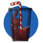 anthro beverage breasts bubble cola container cup drinking_straw eyeshadow featureless_breasts female foam food liquid makeup simple_background soda soft_drink solo robcivecat food_creature lagomorph leporid mammal rabbit 1:1 2023