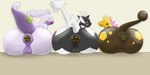 anus big_butt black_body blush bodily_fluids brown_body butt eyes_closed feces feces_in_ass female feral genital_fluids genitals group pooping pooping_together presenting puffy_anus purple_body pussy rear_view simple_background sitting tail tongue trio drain_scat mythology nintendo pokemon dragon equid equine generation_2_pokemon generation_5_pokemon generation_6_pokemon girafarig giraffid goodra mammal mythological_creature mythological_scalie pokemon_(species) scalie zebstrika 2019 absurd_res hi_res