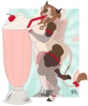 accessory anthro bell bell_collar beverage big_breasts breasts breasts_and_teats breasts_and_udders brown_hair cherry collar cowbell drinking_straw drinking_straw_in_mouth female food fruit furgonomics hair head_horn hooves horn milkshake navel on_one_leg plant red_ribbon ribbons solo standing tail tail_accessory tail_ribbon teats udders amara_burrger bovid bovine cattle mammal 2024 5:6 absurd_res digital_media_(artwork) hi_res