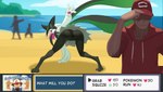 anus butt butt_grab duo female genitals hand_on_butt male male/female pussy seaside text smolevn nintendo pokemon felid feline generation_9_pokemon human mammal meowscarada pokemon_(species) absurd_res english_text hi_res