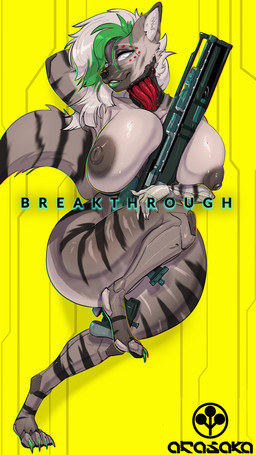 5_fingers anthro big_breasts big_butt breasts brown_nipples butt curvy_figure cybernetic_arm cybernetic_eye cybernetic_leg cybernetic_limb cybernetics cyberpunk female fingers fur fur_markings fur_tuft furry_tail genitals green_hair green_lips grey_body grey_fur gun hair huge_breasts lips looking_at_viewer machine markings mature_anthro mature_female nipples nude presenting presenting_breasts ranged_weapon seductive sex smile solo solo_focus tail tail_tuft text thick_thighs tuft voluptuous weapon wide_hips bexx cd_projekt_red cyberpunk_2077 cream_(creams621) hyena mammal striped_hyena 2026 absurd_res digital_media_(artwork) hi_res