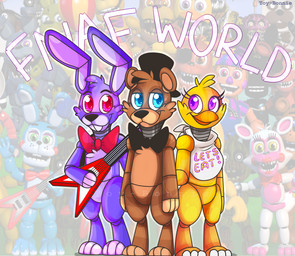 anthro brown_body brown_fur electric_guitar female fur group guitar machine male musical_instrument playing_guitar playing_music plucked_string_instrument smile string_instrument toy-bonnie five_nights_at_freddy's five_nights_at_freddy's_world scottgames sister_location adventure_bonnie_(fnaf) adventure_chica_(fnaf) adventure_foxy_(fnaf) adventure_freddy_(fnaf) adventure_mangle_(fnaf) adventure_toy_bonnie_(fnaf) adventure_toy_foxy_(fnaf) bonnie_(fnaf) chica_(fnaf) freddy_(fnaf) funtime_foxy_(fnaf) animatronic avian bear bird canid canine chicken fox galliform lagomorph leporid mammal phasianid rabbit robot