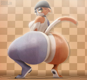 anthro beanie beanie_only big_butt bodily_fluids breasts butt cheeky_smile choker clothing crouching fangs female half-closed_eyes hat hat_only headgear headgear_only headwear headwear_only huge_butt jewelry looking_at_viewer looking_back looking_back_at_viewer mostly_nude narrowed_eyes necklace pawpads small_breasts solo sweat sweatdrop sweaty_butt teeth thick_thighs tiptoes perros_god darbernsfw_(modeler) epic_games fortnite meow_skulls calico_cat domestic_cat felid feline felis mammal 3d_(artwork) digital_media_(artwork) hi_res