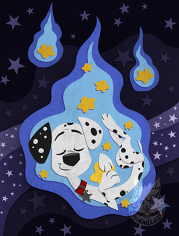 black_ears black_nose black_spots blue_aura collar cosmic_background eyes_closed feral floppy_ears fur heterochromatic_ears male pink_inner_ear red_collar shooting_star solo space space_background spots star toony white_body white_fur white_spots yellow_star themiles 101_dalmatian_street 101_dalmatians disney dylan_(101_dalmatians) canid canine canis dalmatian domestic_dog mammal