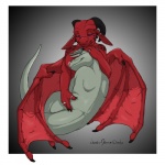 anthro breasts copyright_symbol cuddling duo eyes_closed female horn hug male membrane_(anatomy) membranous_wings nipples non-mammal_breasts non-mammal_nipples red_body symbol tail wings necrodrone european_mythology mythology agro_antirrhopus_(character) necrodrone_(character) dinosaur dragon dromaeosaurid mythological_creature mythological_scalie prehistoric_species reptile scalie theropod velociraptor western_dragon 1:1 2012 signature