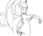 anthro breasts butt female hair hand_on_arm nude rear_view solo wings smekbo disney gargoyles maggie_reed_(gargoyles) felid mammal mutate_(gargoyles) 2015 digital_media_(artwork) sketch