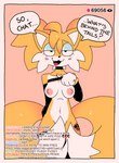 2_tails absurd_res anthro bedroom_eyes big_breasts blush breasts canid canine clothed clothing comic covering covering_crotch crossgender english_text eyelashes female fox hi_res livestream mammal meme miles_prower mtf_crossgender multi_tail narrowed_eyes nipples pogchamp ponporio_(artist) raised_clothing raised_topwear seductive sega smile solo sonic_the_hedgehog_(series) tail text topless topwear trans_(lore) trans_woman_(lore)