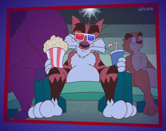 2_fingers 2_toes 3_toes 3d_glasses 4_fingers anthro arm_tuft belly beverage big_belly biped black_eyebrows black_nose black_stripes brown_body brown_eyebrows brown_fur brown_hooves chair cheek_bulge cheek_tuft chest_tuft chin_tuft close-up container cup curvy_figure darkness disposable_cup drinking_straw eating eyebrows eyewear eyewear_only faceless_anthro faceless_character faceless_male facial_tuft feet fingers fluffy fluffy_chest food foot_focus front_view fur furniture glasses glasses_only gloves_(marking) group head_tuft holding_disposable_cup holding_popcorn holding_soda hooved_fingers hooved_toes hooves humanoid_heel inside leg_markings male markings messy_eater messy_eating movie_theater multicolored_body multicolored_fur neck_tuft nude nude_anthro nude_male opaque_glasses orange_body orange_fur paws pecs plantigrade popcorn popcorn_bucket pose scut_tail short_tail shoulder_tuft slightly_chubby slightly_chubby_anthro slightly_chubby_male small_tail socks_(marking) soda striped_body striped_fur striped_markings striped_straw striped_tail stripes tail tail_markings tan_body tan_fur theater thick_calves thick_eyebrows thick_thighs toes trio tuft two_tone_body two_tone_fur wearing_glasses whiskers white_belly white_body white_feet white_fur white_hands wide_hips yellow_body yellow_fur gavanzude adventures_from_the_book_of_virtues pbs aristotle_the_prairie_dog plato_the_buffalo socrates_the_bobcat bobcat buffalo felid feline ground_squirrel lynx mammal prairie_dog rodent sciurid 2026 alternate_version_at_paywall colored digital_drawing_(artwork) digital_media_(artwork) flat_colors hi_res pinup signature