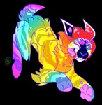 ambiguous_gender anthro feral iris jumping nude one_eye_closed pounce rainbow rainbow_theme running smile solo sparklefur tongue tongue_out wink frillious art_fight fan_character canid mammal unknown_species 2020 alpha_channel digital_drawing_(artwork) digital_media_(artwork)