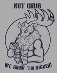 anthro anthrofied antlers braided_fur horn male muscular muscular_anthro muscular_male parody smile solo text upper_body thescornfulreptilian them's_fightin'_herds stronghoof_hoofstrong deer mammal new_world_deer reindeer 2024 english_text greyscale hi_res monochrome sketch