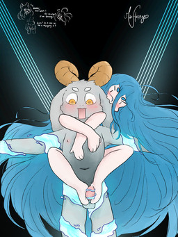anthro bite blue_hair blush blush_lines bovid_horn caprine_horn duo ear_bite feet female feral foot_fetish foot_play footjob from_behind_position fur goat_horn grey_body grey_fur hair horn long_hair male male/female penile restrained_arms restrained_legs sex spiral spiral_eyes two-footed_footjob young young_anthro maxhappy bolgogi chaos_cat_(maxhappy) music_whale_(maxhappy) water_penguin_(maxhappy) bovid caprine goat human humanoid mammal 3:4 absurd_res hi_res