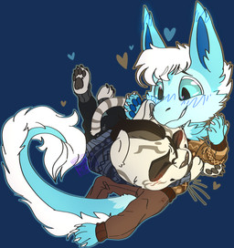 anthro chibi clothed clothing cuddling duo fur hair heart_symbol love male male/male sweater tail topwear conditional_dnp cubble_chubb mythology dragon felid mammal mythological_creature mythological_scalie pantherine scalie tiger alpha_channel hi_res