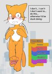 anthro block blush bodily_fluids countershade_torso countershading crying male paws scared shaking shy solo tears text young young_anthro uro_(artist) scratch_(application) scratch_cat domestic_cat felid feline felis mammal english_text hi_res