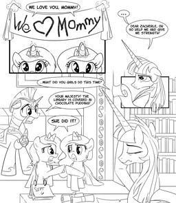 armor banner book bookshelf desk dialogue ellipsis feathered_wings feathers feral furniture hair horn levitation loose_feather magic male quill scroll sparkles table text wings young sketchyjackie friendship_is_magic hasbro my_little_pony mythology lauren_faust_(character) princess_celestia_(mlp) princess_luna_(mlp) royal_guard_(mlp) equid equine mammal mythological_creature mythological_equine unicorn winged_unicorn 2013 black_and_white comic english_text hi_res monochrome