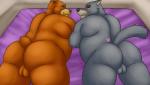 anthro backsack balls butt duo fur genitals grey_body grey_fur male nude overweight raised_tail sheriff tail take_your_pick thevillager disney robin_hood_(disney) little_john sheriff_of_nottingham bear canid canine canis mammal wolf