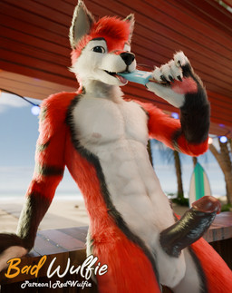 5_fingers anthro balls beach biped black_nose claws digitigrade erection fingers fluffy food fur genitals gloves_(marking) hair holding_food holding_object humanoid_genitalia humanoid_penis male male_anthro markings nude pawpads paws penis popsicle realistic red_body red_fur solo whiskers white_body white_fur white_whiskers red_wulfie red_(red_wulfie) canid canine canis mammal wolf 3d_(artwork) absurd_res blender_(artwork) blender_cycles_(artwork) digital_media_(artwork) hi_res watermark
