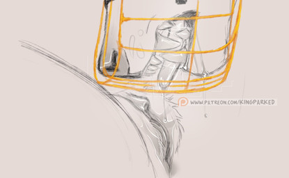 ambiguous_gender anthro bodily_fluids cage_muzzle clitoral_hood clitoris drooling duo female fluffy genitals muzzle_(object) muzzled saliva text vulva kingparked hi_res url