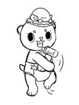 ambiguous_gender anthro clean_diaper clothed clothing diaper simple_background smile solo tail wearing_diaper avealrykun chiitan mammal mustelid otter digital_media_(artwork) monochrome nonbinary_(lore)