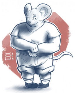 abstract_background anthro belly big_belly big_ears bottomwear clothing front_view glistening glistening_eyes inner_ear_fluff male overweight overweight_anthro overweight_male pants smile solo teeth tuft whiskers yookie mammal mouse murid murine rodent 2015 dated hi_res partially_colored signature