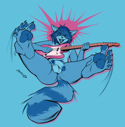 anthro balls digit_ring electric_guitar feet fluffy fluffy_tail genitals guitar jewelry male markings musical_instrument pawpads paws penis piercing plucked_string_instrument ring ring_(marking) ringed_tail rock_out_with_your_cock_out simple_background solo string_instrument striped_markings striped_tail stripes tail tail_markings toe_ring toes rattfood fender_musical_instruments_corporation fender_mustang azura_(aimpunch) domestic_cat felid feline felis hybrid mammal procyonid raccoon absurd_res hi_res