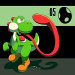 clothing egg footwear shadow shoes simple_background solo tongue mac-daddy mario_bros nintendo super_smash_bros. super_smash_bros._ultimate dinosaur green_yoshi prehistoric_species reptile scalie yoshi 1:1 absurd_res hi_res signature