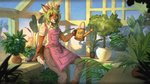 5_fingers anthro antlers clothed clothing fingers green_hair hair horn male smile solo etsu_cuprumfox djpeatz_(character) deer mammal 2020 digital_media_(artwork)