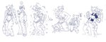 anthro areola assimilation bottomwear breast_growth breasts clothed clothing female fingers front_view fur gender_transformation genitals goo_transformation group growth hair heart_symbol inanimate_transformation ineffective_clothing looking_at_another looking_at_viewer looking_back looking_back_at_another male mtf_transformation nipples one_eye_closed open_mouth pants pussy ranged_weapon raygun shirt simple_background smile species_transformation speech_bubble standing stripes suit_transformation surprise swimwear tail takeover teeth topwear transformation transformation_sequence trio twinning two-piece_swimsuit wardrobe_malfunction weapon white_background white_body white_fur white_hair wings wink winking_at_viewer mxl mxl_(mxl) sedire_(deiser) felid mammal 2012 monochrome pictographics