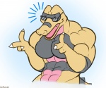 abs anthro biceps eyewear glasses male muscular muscular_anthro muscular_male nude pecs simple_background solo guzreuef nintendo pokemon generation_5_pokemon krokorok pokemon_(species) 6:5