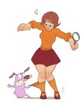anthro breasts clothing duo eye_contact eyewear female footwear glasses light_body light_skin looking_at_another magnifying_glass male pink_body scared simple_background wellington_phelippe cartoon_network courage_the_cowardly_dog hanna-barbera scooby-doo_(series) courage_the_cowardly_dog_(character) velma_dinkley beagle canid canine canis domestic_dog human hunting_dog mammal scent_hound crossover hi_res