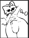 animal_genitalia anthro balls border collar femboy genitals grey_border male owo selfie sheath solo wide_hips vivarin1969 boy_kisser_(meme) silly_cat_(mauzymice) domestic_cat felid feline felis mammal hi_res meme monochrome sketch