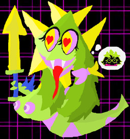 big_eyes black_body black_fur bow_accessory breasts eyelashes eyewear fangs female feral flower fur glasses green_body green_breasts green_hair hair heart_pupils heart_symbol living_tail long_hair long_tongue melee_weapon nipples plant snake_tail solo sword tail teeth thought_bubble tongue tongue_out unusual_anatomy unusual_tail weapon wearing_glasses timelierg deltarune toby_fox_(copyright) undertale_(series) ralsei elemental_creature flora_fauna flower_creature reptile scalie snake unknown_species hi_res