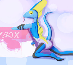 ageplay anthro clean_diaper clothed clothing diaper infantilism male pacifier pacifier_necklace roleplay solo wearing_diaper lonegreenorcacalf nintendo pokemon generation_8_pokemon inteleon pokemon_(species) absurd_res hi_res