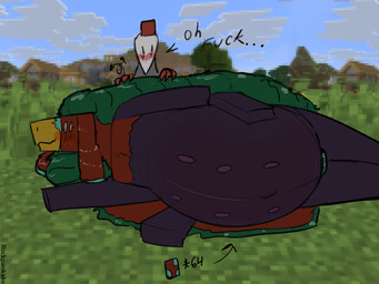 anthro belly bestiality bestiality_pregnancy big_belly blush blush_lines brown_body dark_body dark_skin duo female feral huge_belly hyper hyper_belly lying multi_nipple multicolored_body nipples plant plant_hair pregnant pregnant_female pregnant_feral pseudo_hair pubes screencap screencap_background standing text two_tone_body white_body rockpankake microsoft minecraft mojang xbox_game_studios roi_(rockpankake) miteling sniffer_(minecraft) 2026 4:3 digital_media_(artwork) english_text hi_res