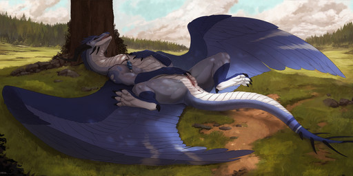 anus aroused blue_sky claws cloud eyes_closed feathered_wings feathers female female_feral feral finger_claws forest forest_background genitals grass jewelry long_tail looking_pleasured lying masturbation nature nature_background necklace on_back open_mouth open_smile outside plant sky smile snout solo spiked_tail spikes spikes_(anatomy) spread_legs spread_wings spreading tail toe_claws tree tree_trunk vaginal vaginal_masturbation vulva white_clouds wings veoros mythology celina_(ghooostie) dragon mythological_creature mythological_scalie reptile scalie hi_res shaded