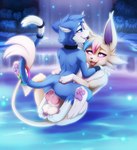3_toes anal anal_penetration animal_genitalia animal_penis anthro anthro_on_feral anthro_penetrated anus arm_markings armor arms_around_neck arms_around_partner arms_around_waist balls bestiality black_collar black_nose blue_body blue_eyes blue_fur blue_hair blue_tail bodily_fluids bracers canine_genitalia canine_penis claws collar cowgirl_position cum cum_in_ass cum_inside cum_splatter cumshot detailed_background digitigrade dipstick_tail duo ejaculation entwined_tails erection eye_contact feet feral feral_penetrating feral_penetrating_anthro from_front_position fur fur_markings genital_fluids genitals gloves_(marking) glowing glowing_body hair inner_ear_fluff interspecies knot leg_markings levitation looking_at_another looking_at_partner looking_pleasured male male/male male_on_bottom male_on_top male_penetrated male_penetrating male_penetrating_male markings multicolored_hair multicolored_tail night nude nude_anthro on_bottom on_top orgasm outside outside_sex pawpads penetration penile penile_penetration penis penis_in_ass pink_hair pink_pawpads plant pokephilia pond purple_inner_ear purple_sclera red_penis red_tongue ring sex snout socks_(marking) spread_legs spreading tail tail_coil tail_markings tan_balls tan_body tan_fur tan_hair tan_tail toe_claws toes tongue tongue_out touching_balls tuft two_tone_tail water waterfall white_body white_eyes white_fur white_inner_ear white_inner_ear_fluff white_markings white_tail white_tail_tip darkmirage nintendo pokemon alva_(rkitsune) fan_character quetzalli_(darkmirage) assimilative_feline canid canine eeveelution espeon felid feline generation_2_pokemon mammal pokemon_(species) 2024 digital_media_(artwork) hi_res