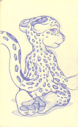 anthro butt female kneeling looking_at_viewer looking_back markings nude pawpads simple_background solo spots spotted_markings white_background young young_anthro sogaroth felid leopard mammal pantherine blue_and_white guide_lines hi_res monochrome traditional_media_(artwork)