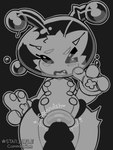 2_antennae 3_fingers anthro anthro_focus big_penis black_background bubble bubble_helmet cheek_tuft clothing duo erection eyelashes facial_tuft fangs female female_anthro female_focus fingers first_person_view fur genitals glistening glistening_eyes head_tuft heart_symbol humanoid_genitalia humanoid_penis looking_at_another's_genitalia looking_at_another's_penis looking_at_genitalia looking_at_penis looking_down looking_down_at_genitalia looking_down_at_penis male male/female male_pov one_eye_closed one_eye_half-closed onomatopoeia open_mouth pawpads penis penis_silhouette simple_background solo_focus sound_effects teeth text tight_clothing tongue tuft star_rifle kiwi_the_alien_cat alien felid feline mammal 2025 artist_name digital_media_(artwork) greyscale hi_res monochrome watermark