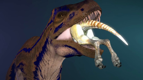 ambiguous_gender brown_body claws duo feral feral_pred feral_prey head_first open_mouth oral_vore sharp_teeth size_difference teeth toe_claws tongue vore bregneste acrocanthosaurus allosauroid carcharodontosaurid dinosaur gallimimus ornithomimid ornithomimosaur prehistoric_species reptile saurischian scalie theropod 16:9 3d_(artwork) 3d_animation animated digital_media_(artwork) no_sound short_playtime source_filmmaker_(artwork) video widescreen
