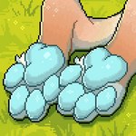 ambiguous_gender anthro barefoot biped blue_pawpads feet foot_focus grass hindpaw paw_shot pawpads paws plant solo chloe-dog selene_(chloe-dog) mammal 1:1 2022 animated digital_media_(artwork) icon low_res pixel_(artwork) shaded short_playtime